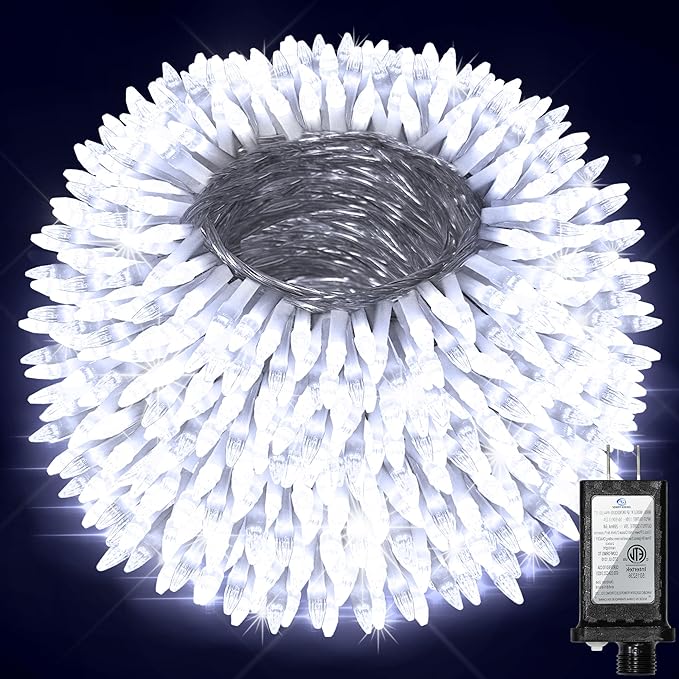 1500 LED 470FT Christmas Lights Outdoor, Christmas String Fairy Lights with Timer & Memory, Waterproof 12 Modes Dimmable Twinkle Tree Lights for Home Patio Wedding Party Yard Xmas Decor, Cool White