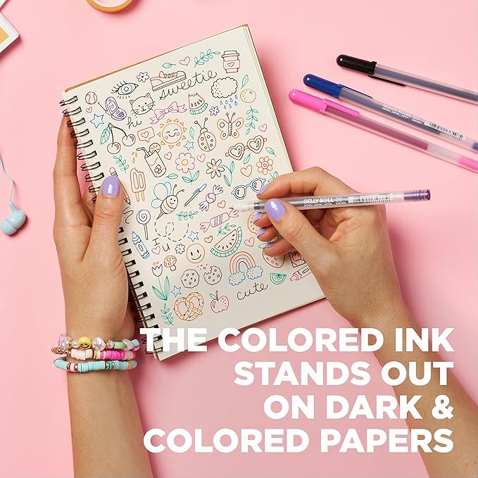 SAKURA Gelly Roll Gel Pens - Gift Set - Ink Pen Set - Art DIY Projects - Assorted Point Sizes with Storage Case - Assorted Colored Ink with Special Effects - 74 Pack