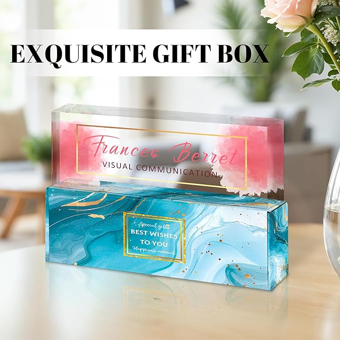 Ship Next Day Personalized Name Plate for Desk, Custom Acrylic Desk Name Sign, Office Appreciation Gifts for Women Men Coworkers Boss Teacher Employee (Pink Cloud)