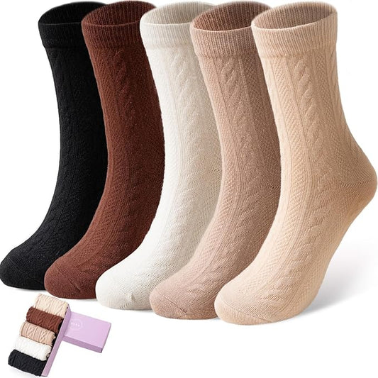 5 Pairs Fuzzy Soft Cozy Comfortable Socks for Women, Casual Sleep Comfy Socks, Perfect Warm Winter Gifts for Women
