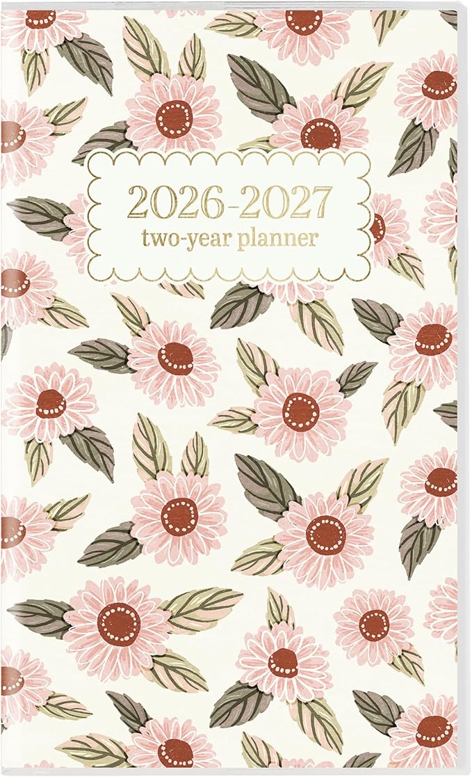 Graphique 2 Year Pocket Planner | 29 Month Organizer, Aug. 2025 – Dec. 2027 | Monthly Calendar & Notes Spreads | Marked Holidays | Floral | 3.75” x 6"