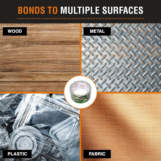 Heavy-Duty Camo Packing Tape (1 Roll) - Strong Camouflage Tape for Concealing, Decorating, Crafts, Temporary Fixes, and More - School & Office Supplies (48mm x 50m per Roll)