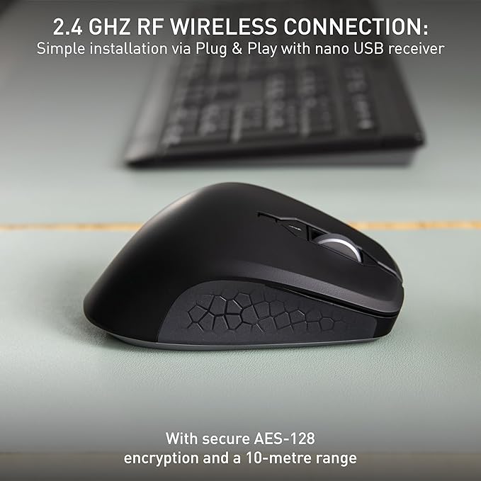 Cherry Stream Mouse Comfort. Silent Click with Ergonomic Shape and Wireless Freedom.