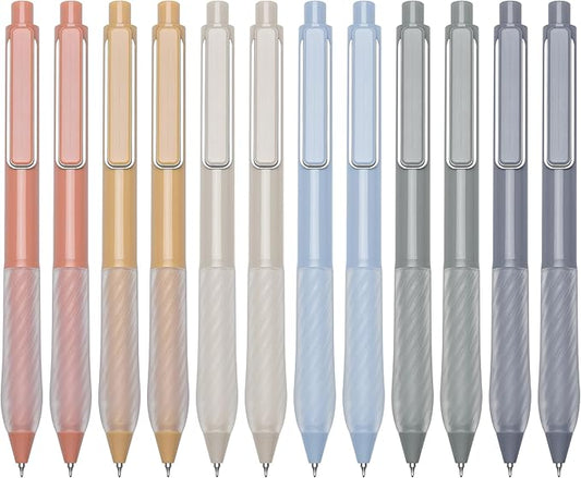 Gel Pens 0.5mm Point Pen Black Ink Smooth Writing Retractable Pen for Office,School Supplies,12-Count (Silver clip)