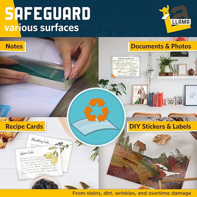 Self Adhesive Clear Laminating Roll 2 Pack 16" x 10' Each, Glossy Laminate Roll for Crafts, Clear Contact Paper Peel and Stick, Durable Laminating Film Roll 3 MIL