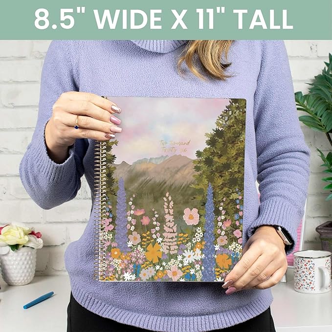 bloom daily planners 2026 Planner (January to December) - 8.5” x 11” Weekly & Monthly Dated Agenda Organizer Book with Stickers & Tabs - Flexible Soft Cover - Wildflower Mountainside