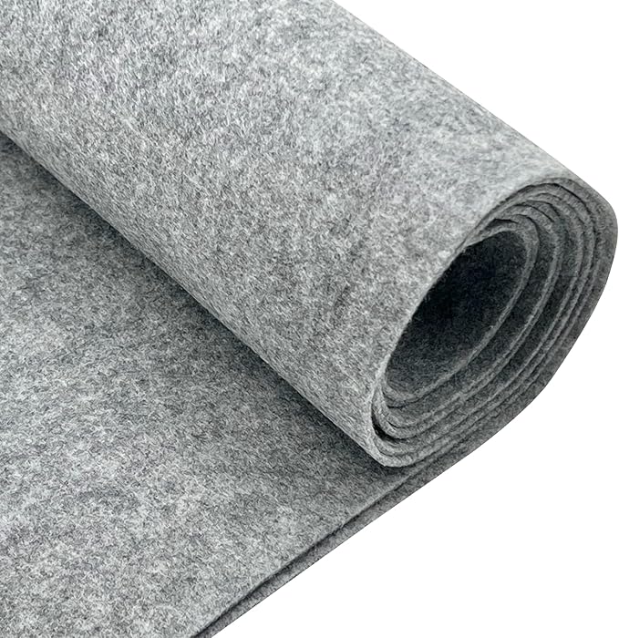 EOVEA | Acrylic Felt Fabric by The Yard - Non-Stiff, Soft Material - 72" Wide - 1.6mm Thick Felt Sheets for DIY Crafts, Sewing, Upholstery, Cushion, Padding(Heater Gray, One Yard)