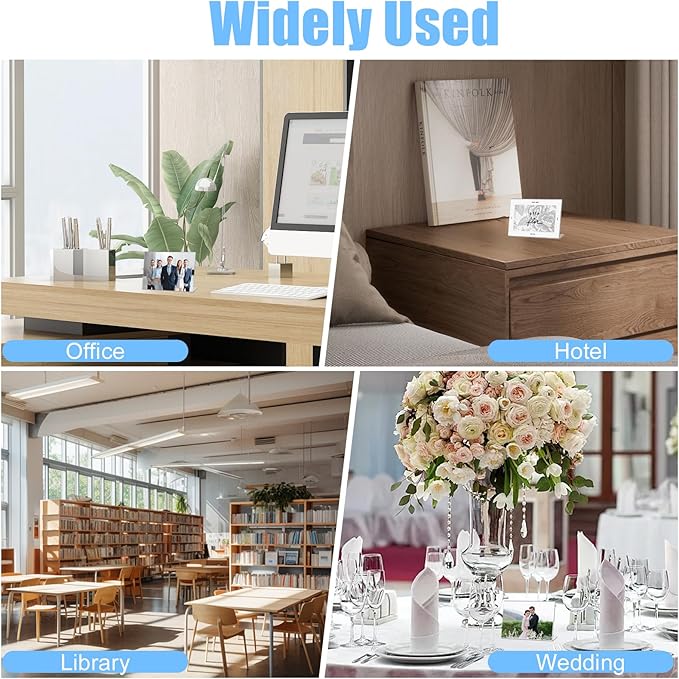 Slanted Back Acrylic Sign Holder,6 x 4 Clear Plastic Sign Holder,Paper Display Table Stand,Acrylic Stands for Display Frame,Flyer Holders for Office,Store,Restaurant- Horizontal(6 Pack)