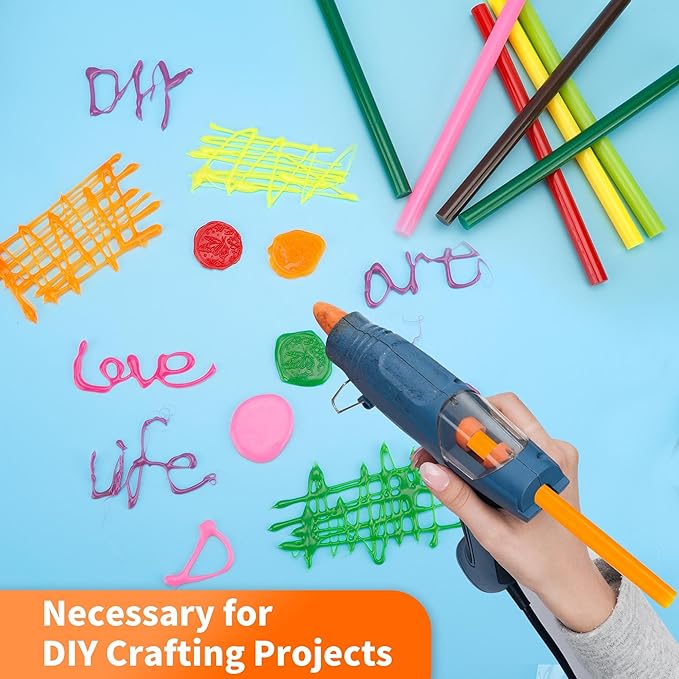 MATUFF 52 Pcs Orange hot Glue Sticks Full Size 0.43” Dia x 8” Long, Colored Hot melt Glue Sticks, All-Purpose Glue Sticks for Halloween Pumpkins Crafts Make, DIY Art Craft Repair Bonding