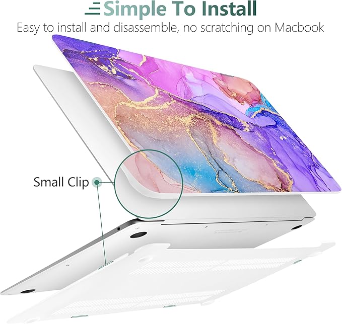 DONGKE Compatible with MacBook Air 13 inch Case 2021 2020 2019 2018 Release A2337 M1 A2179 A1932 with Retina Display & Touch ID, Plastic Hard Shell & Keyboard Cover - Fluid Art X255