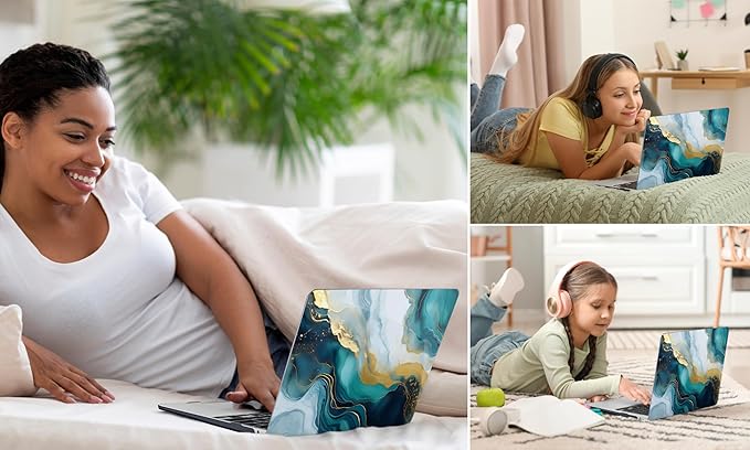 TWOLSKOO Compatible with MacBook Pro 13 inch Case 2023-2016 A2338 M2/M1 A2251 A2289 A2159 A1989 A1706, Plastic Hard Shell Cover & Keyboard Skin & Screen Protector, Graphite Marble