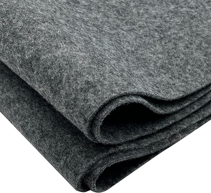 EOVEA | Acrylic Felt Fabric by The Yard - Non-Stiff, Soft Material - 72" Wide - 1.6mm Thick Felt Sheets for DIY Crafts, Sewing, Upholstery, Cushion, Padding(Charcoal, One Yard)
