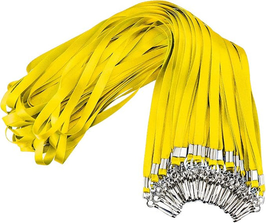 Yellow Lanyards Bulk 50 packs Lanyards for ID Badges,Lanyards with Swivel Hook Clips for Name Tag Lanyard ID Holder