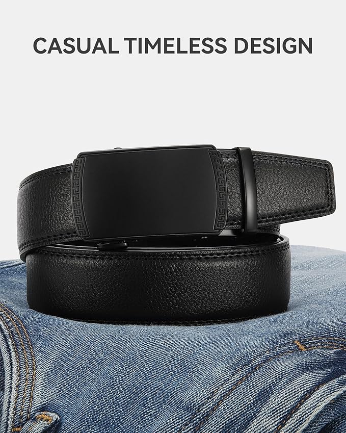 CHAOREN Mens Belt Leather Ratchet Belt - Customizable Fit, Effortless Style (35mm)