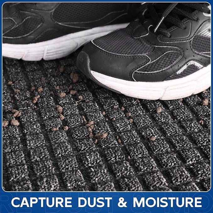 Durable Front Door Mat, 72" x 48" Heavy Duty Indoor Outdoor Doormat for Entryway, Non-Slip Rubber Backing, Stain and Fade Resistant Commercial Floor Mat for Home Office Entry