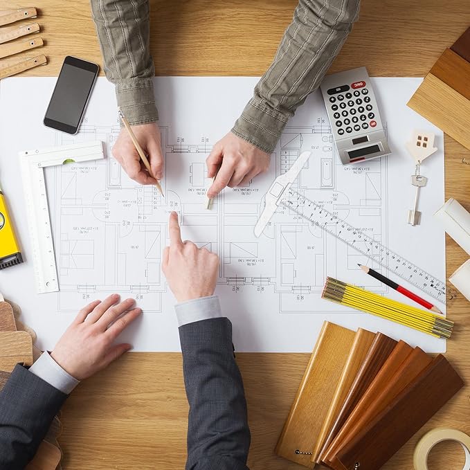 12 Inch/ 30 cm T-Square Ruler Plastic Transparent T-Ruler for Drafting and General Layout Work (4)