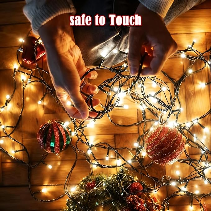 2025 New Voice Control 88ft 240LED Smart Christmas String Lights Outdoor/Indoor | String Lights with Remote, 12Modes, 7Voice Commands & Timers, Christmas Twinkle Light for Xmas Tree Decor (Cool White)