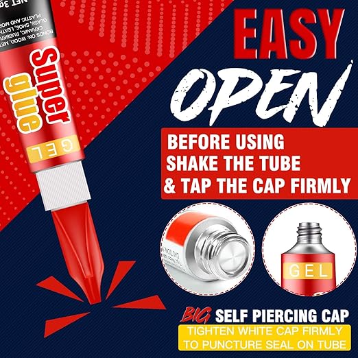 3 Gram (Pack of 12) Single use Super Glue Gel, Super Fast, Thick & Strong Adhesive Superglue, Cyanoacrylate Glue for Hard Plastics, DIY Craft, Ceramics, Frame, Leather, Metal Etc