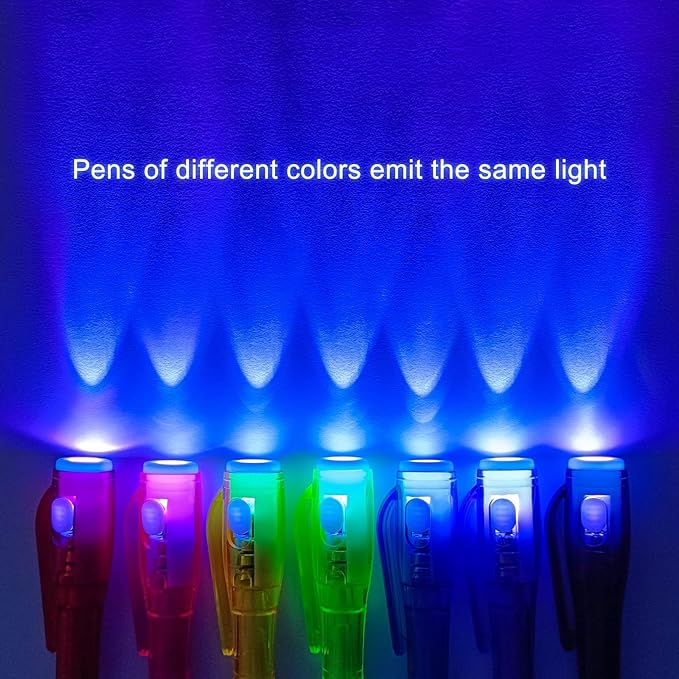 Invisible Ink Pens, 28 PCS Upgraded Spy Invisible Ink Pen with UV Light Magic Marker for Secret Message Escape Room and Kids Christmas Goodies Bags Toy, Spy Pen Party Favors for Kids 8-12