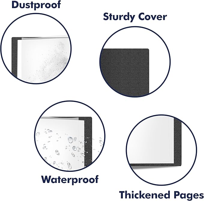 Art Portfolio Folder, 40 Clear Pockets Paper Protectors Display 80 Pages Clear Presentation Book for Artworks, Letters, Report Sheets, Documents (Can Accommodate 11” x17”)