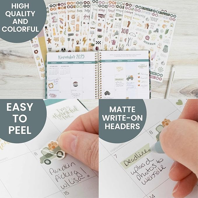 bloom daily planners Monthly Celebrations Planner Stickers for Calendar Decorating, Planning, Scrapbooking - Holiday, Seasonal, & General Events (14 Sheets, 1,150+ Stickers per Pack) - Cool Tones