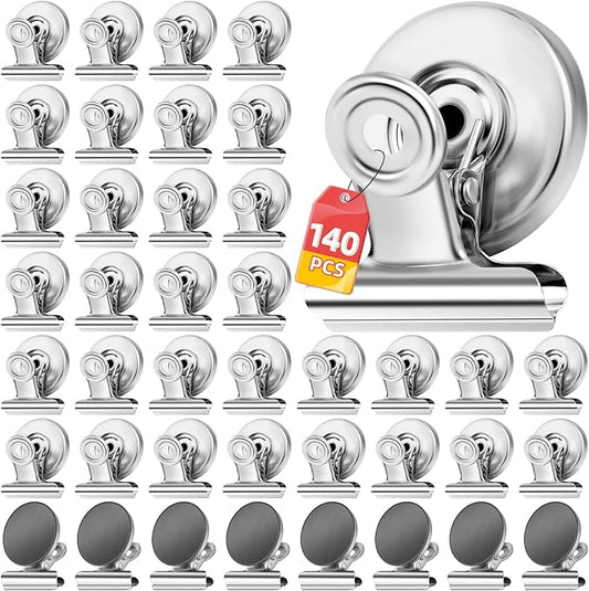VNDUEEY 140 Pack Strong Magnetic Clips Refrigerator Magnets, Fridge Magnets Whiteboard Magnet, Magnet Clips for Teaching, Home, School, Office,
