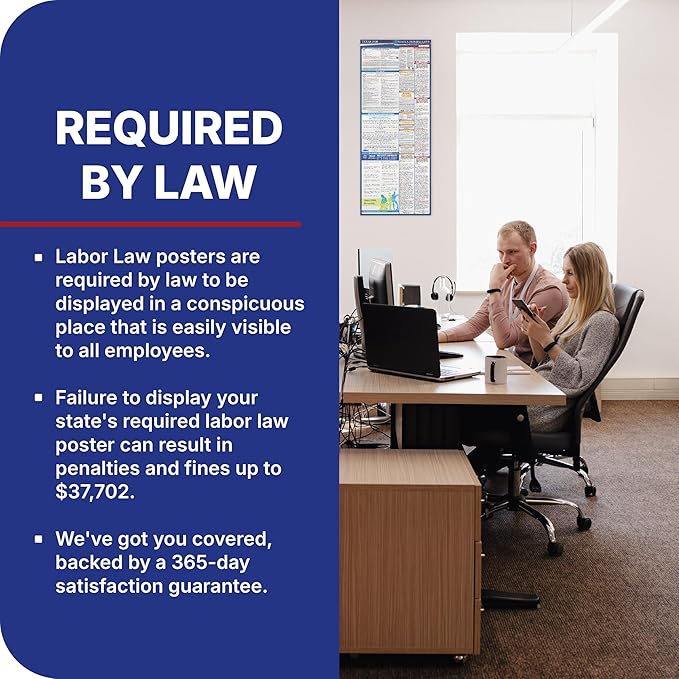 2026 Texas State and Federal Labor Law Poster - English Spanish Combo - OSHA Workplace Compliant - Mandatory Regulations All-In-One Required Compliance Posting for Employees - 17" x 40" - Laminated (Combo)