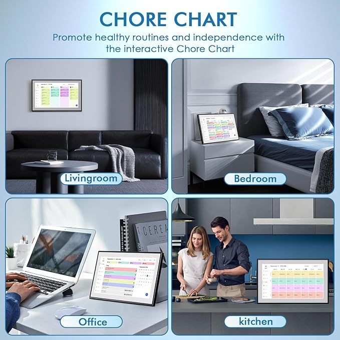 Digital Calendar 15.6 Inch Electronic Wall Calendar and Chore Chart 1920 * 1080P IPS Touchscreen Wall Smart Weekly and Monthly Planner for family Meal Planning Gift for Women