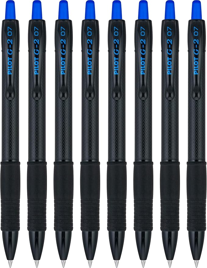 PILOT, G2 Edge Blue Premium Gel Roller Pens, Sensory Writing Experience, 8ct box, Fine Point 0.7 mm