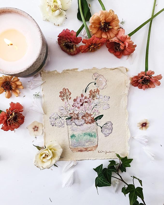 Hyggelight - The Growing Candle, Wild Flower Scented, 8.5oz Ceramic Pot, Single Wick Aromatherapy Candles, 100% Soy for Women and Men, Edith