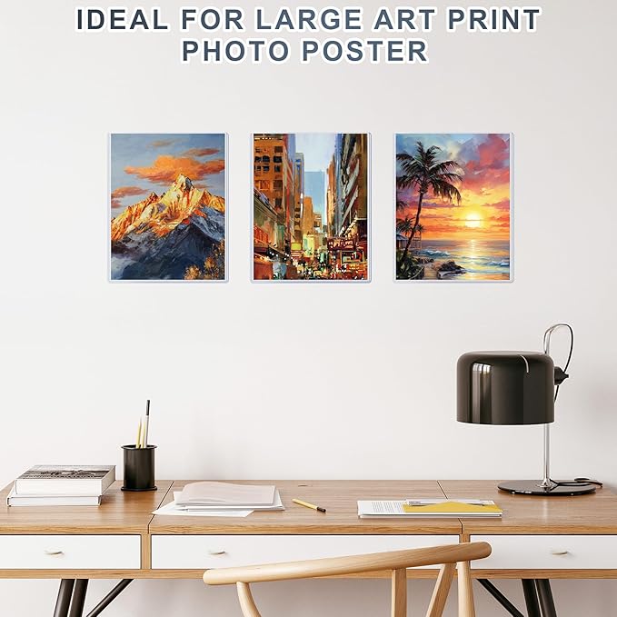 10PCS 11" x 14" Rigid Print Protectors Hard Plastic Sheet Page Protectors Heavy Duty Top Loading Menu Covers Poster Sleeves Clear Plastic Paper Sleeves for Magazine Prints Photo Document