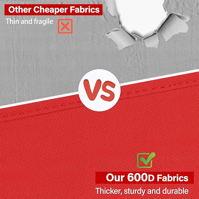 Hanging Gift Wrapping Paper Storage, 40"X17" Red Double-Sided Christmas Wrapper Bag Container, Oxford Craft Roll Organizer, Present Wrap Holder for Bedroom Closet, Door, Cabinet