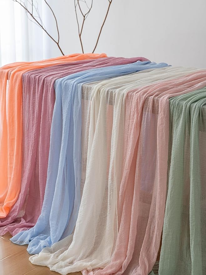 Sage Green Table Runner Cheesecloth 120 Inch 10 FT Rustic Boho Cheese Cloth Table Runner for Wedding Baby Shower Bridal Shower Sheer Gauze Centerpiece Home Decorations