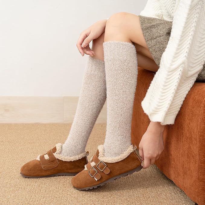 5 Pairs Fuzzy Soft Cozy Comfortable Socks for Women, Casual Sleep Comfy Socks, Perfect Warm Winter Gifts for Women