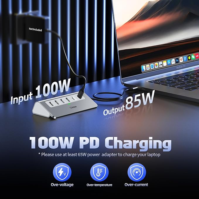 USB C Hub, INTPW 9-in-1 USB C Hub Multiport Adapter with 4K HDMI, PD 100W, Type-C and 2 USB A 3.0 5Gbps, 2 USB A 2.0, SD/TF Card Reader, Aluminum USB Hub for Laptop, iPhone 16/15 Series, MacBook, iPad