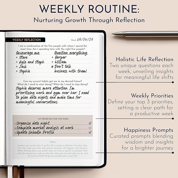 RYVE Gratitude Journal for Men – 6-Month Guided Mindfulness Journal with Prompts, Daily Writing & Reflection, Mindfulness Gifts for Men