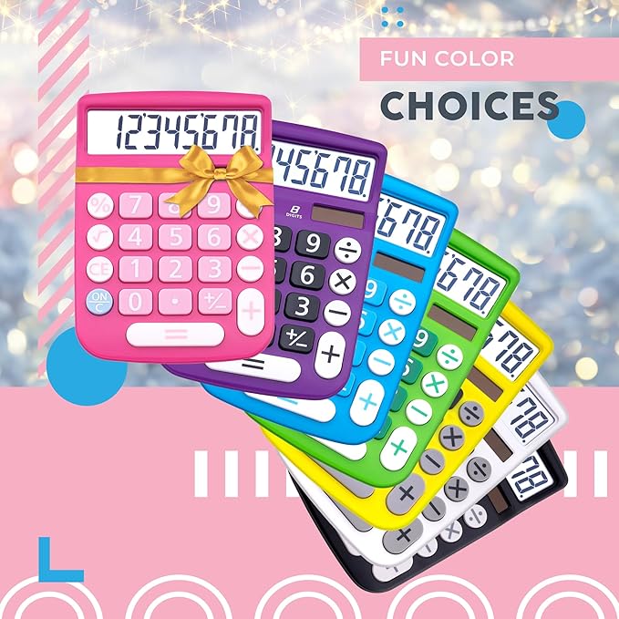 CATIGA Desktop Calculator 8 Digit with Solar Power and Easy to Read LCD Display, Big Buttons, for Home, Office, School, Class and Business, 4 Function Small Basic Calculators for Desk, CD-8185