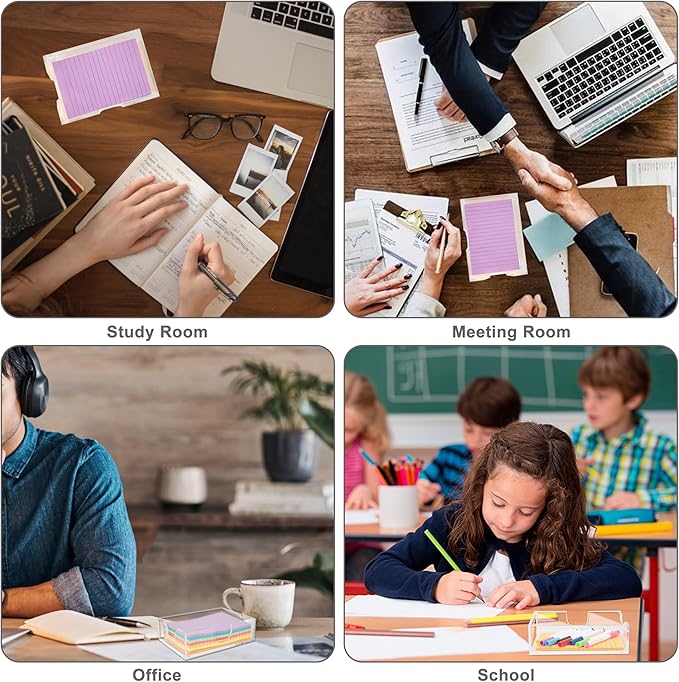 4x6 Acrylic Memo Holder with Sticky Notes for Desk , Clear Sticky Note Dispenser with Adhesive Notepad, 4x6 Acrylic Notepad Holder Desk Organizer for Office Home School (DP027)