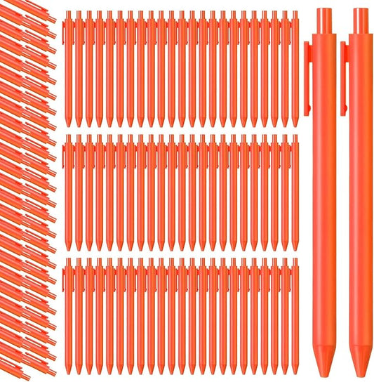 Fulmoon 50 Pcs Ballpoint Pens Bulk Retractable Comfortable Writing Pens Cute Back to School Supplies in Medium Point 1.0 mm for Teacher Student Bridal Shower Baby Shower (Orange)
