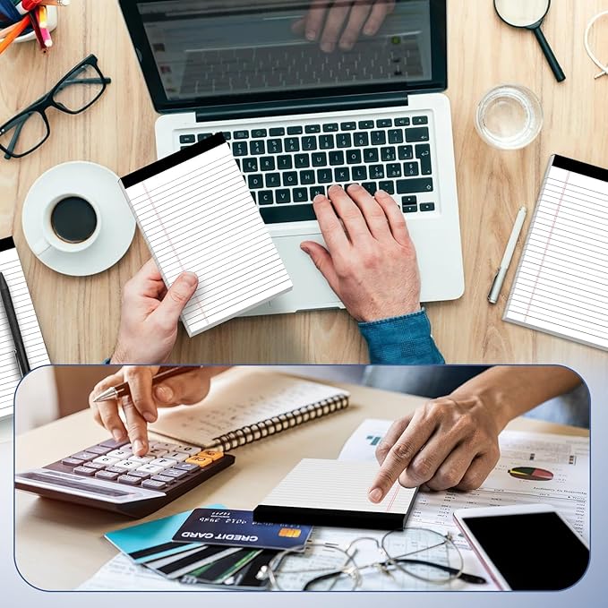 5" x 8" Note Pads 10 Pack of Legal Pads 21lb Notepad College Ruled Legal Pad 30 Sheets Perforated Small Writing Pads Double-Side Printed Pad of Paper for School, College, Office