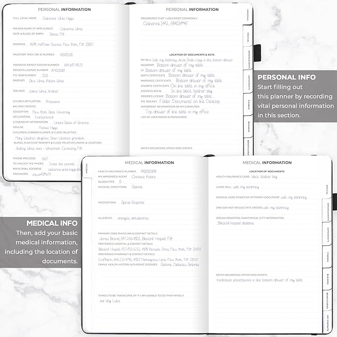 Clever Fox End of Life Planner – Final Arrangements Organizer for Beneficiary, Will Preparation, Last Wishes & Funeral Planning, A4 (Black)