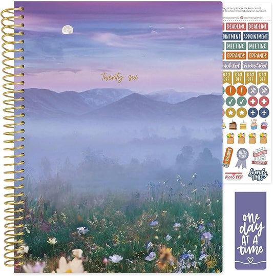 bloom daily planners 2026 Planner (January to December) - 8.5” x 11” Weekly & Monthly Dated Agenda Organizer Book with Stickers & Tabs - Flexible Soft Cover - Mystical Mountains