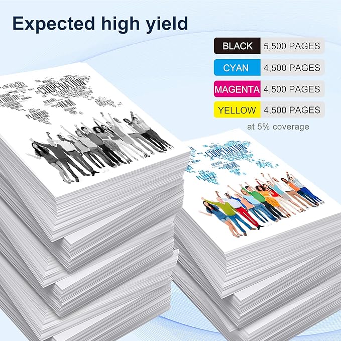 212A Toner Cartridges 4 Pack Replacement for HP 212A Toner Works with HP Color Laserjet Enterprise M555,M554,MFP M578 Series M554dn, M555dn, M555x Printer Ink (Black,Cyan,Magenta,Yellow)