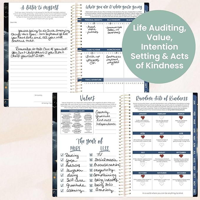 bloom daily planners 2026 Pocket Planner - 4” x 6” - (January 2026 - December 2026) - MINI Weekly/Monthly Agenda Organizer & Calendar Book - Midnight Sky