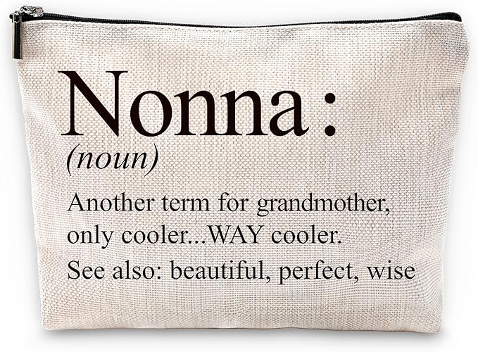 Sufamb Nonna Gifts Makeup Bag, Nonna Gifts for Mother's Day Birthday from Grandkids Cosmetic Bags, Best Grandma Gift Portable Small Toiletry Bag Zipper Makeup Pouch