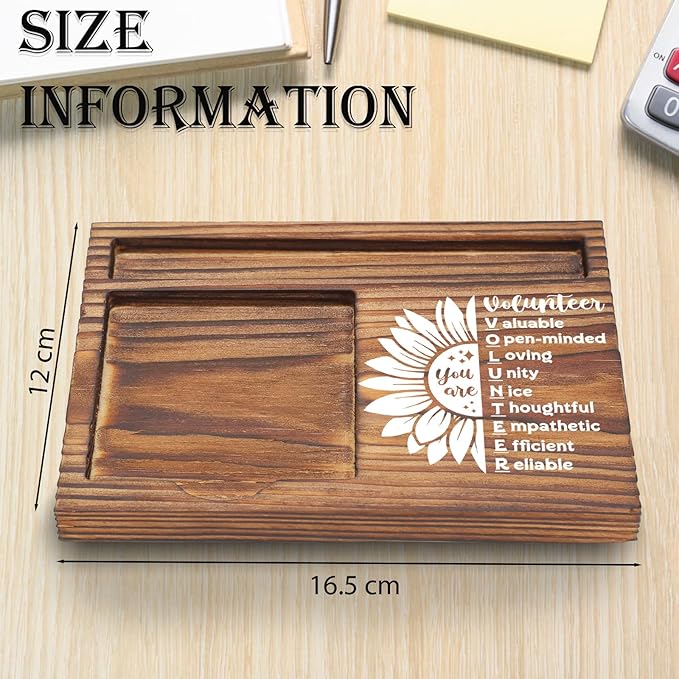 Volunteer Gifts Sticky Note Holder, Thank You Appreciation Gifts for Volunteers, Office Desk Organizer, Employee Recognition Desk Accessory TZP117