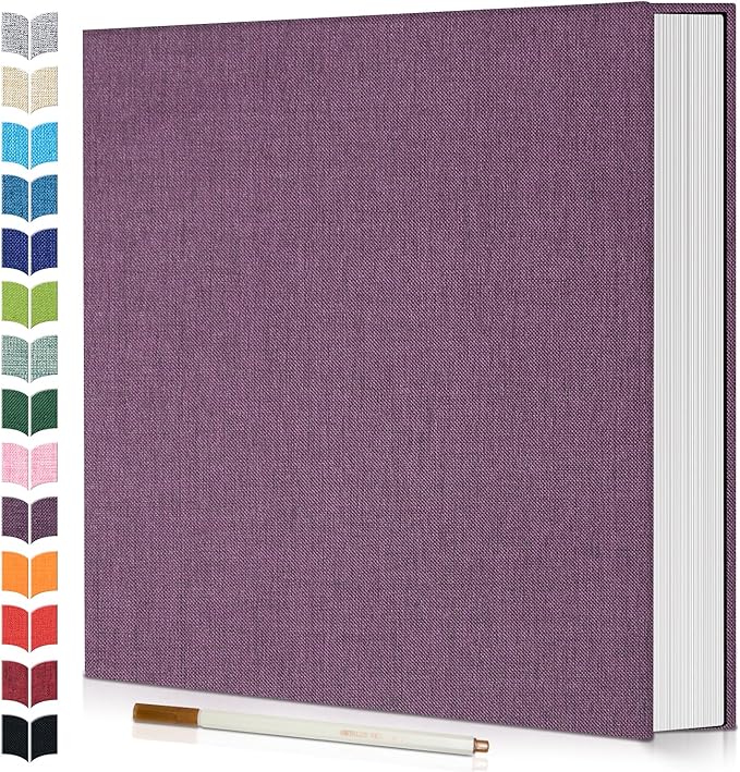 Photo Album Self Adhesive Scrapbook,60 Pages Large Photo Book for 4x6,5x7,8x10 Pictures,DIY Album for Baby Wedding Family Travel Birthday,with Metallic Pen and Scraper