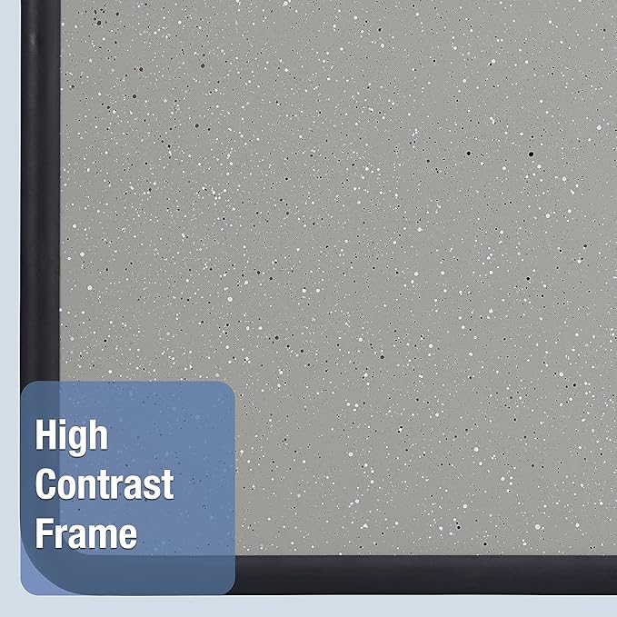 Quartet Bulletin Board, 2 x 3 Feet, Contour, Granite-Colored Surface with Black Plastic Frame (699370)