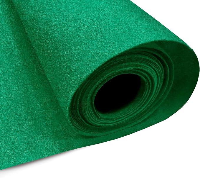 Eovea - Acrylic Felt Fabric by The Yard-72" Inch Wide -1.6mm Thick Felt Fabric | Non-Stiff Soft Craft Felt Supplies for DIY Arts & Craft, Sewing, Patchwork, Cushion & Padding(Kelly Green,10 Yards)