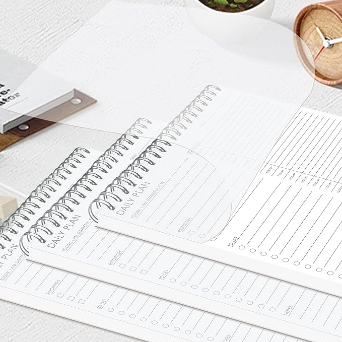 3PC 24 Hour Daily Planner - Daily To Do List for Work & Personal Life, Productivity Planner, Everyday Planner, Daily Schedule, 6.5 x 9.8